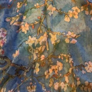 JC sunny just classic sheer blue floral / Van Gogh open kimono beach coverup o/s